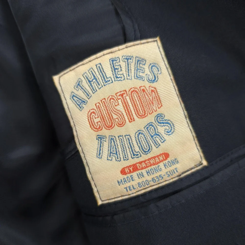 Athletes Custom Tailors Suit Mens 46 32x30 Blue 2 Piece‎ Bespoke NFL Player
